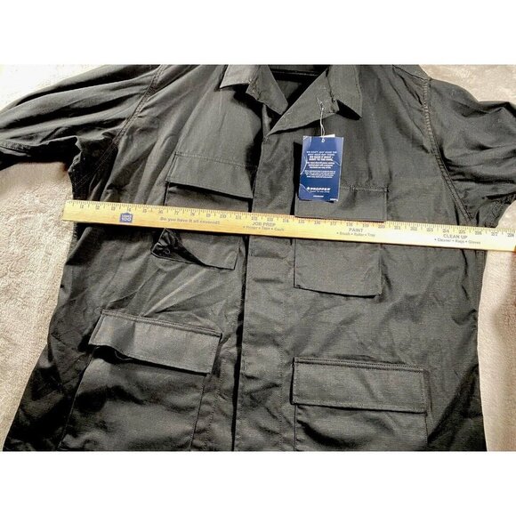Men’s Black Utility Military Jacket – Tactical Cargo Style – Size XLR - Picture 13 of 14